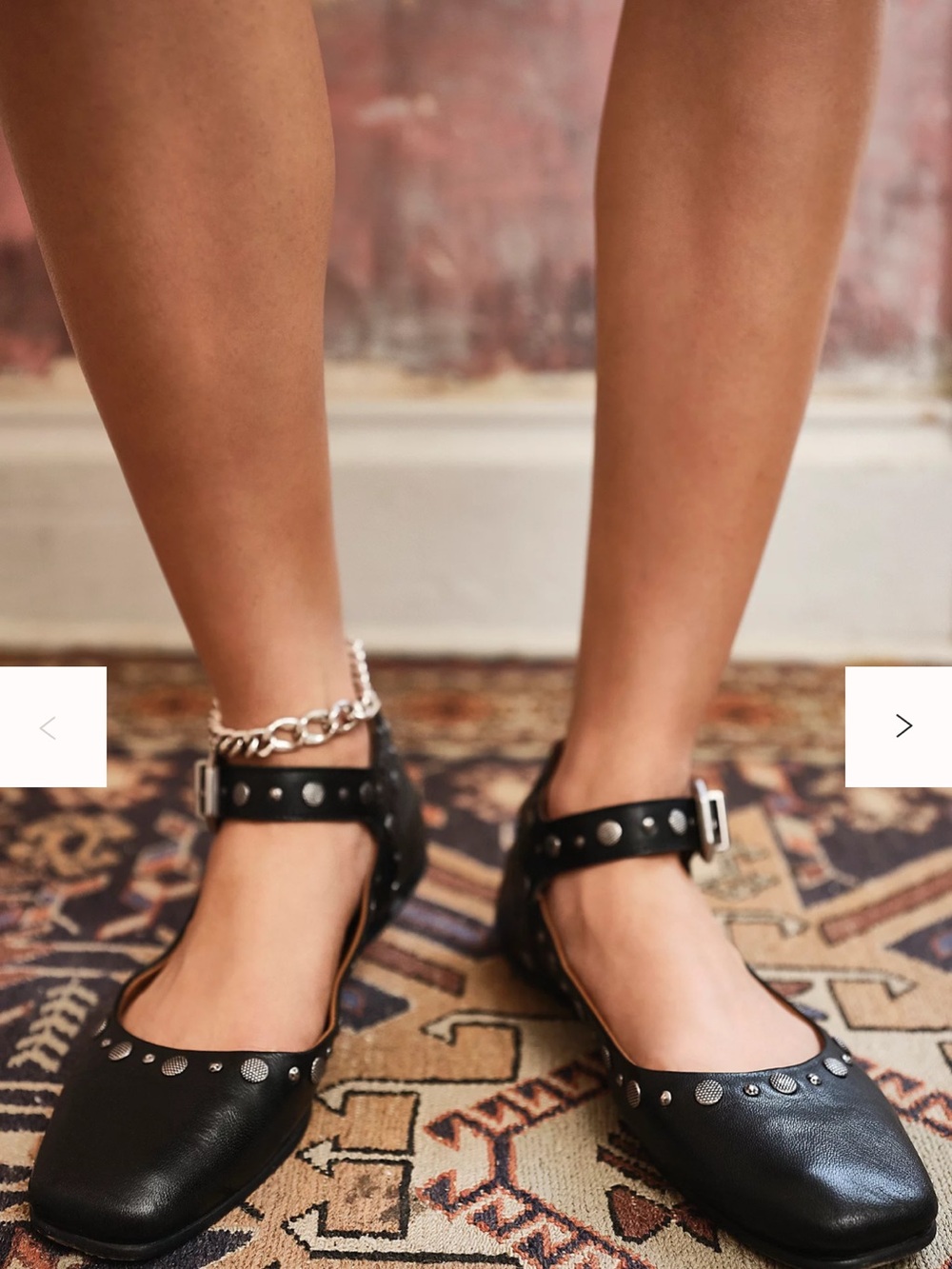 Free People Black Studded Mystic Mary Jane Flats - Picture 4 of 9
